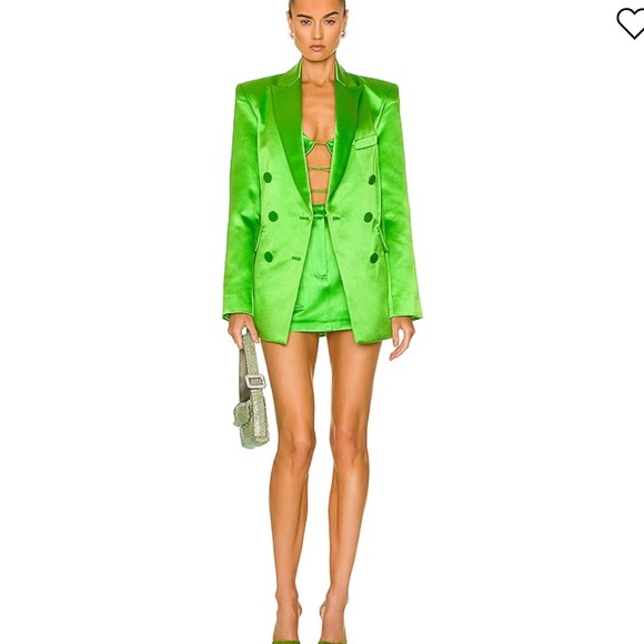 Satin crepe fully lined mini skirt & oversized jacket set size Small preloved - Picture 3 of 15